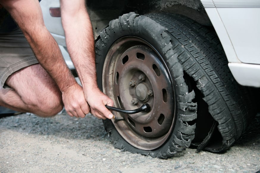 Blown Out Tire